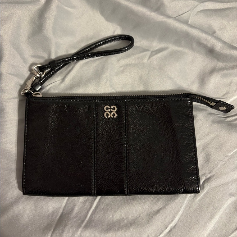 Coach Black Patent Leather Wristlet Clutch